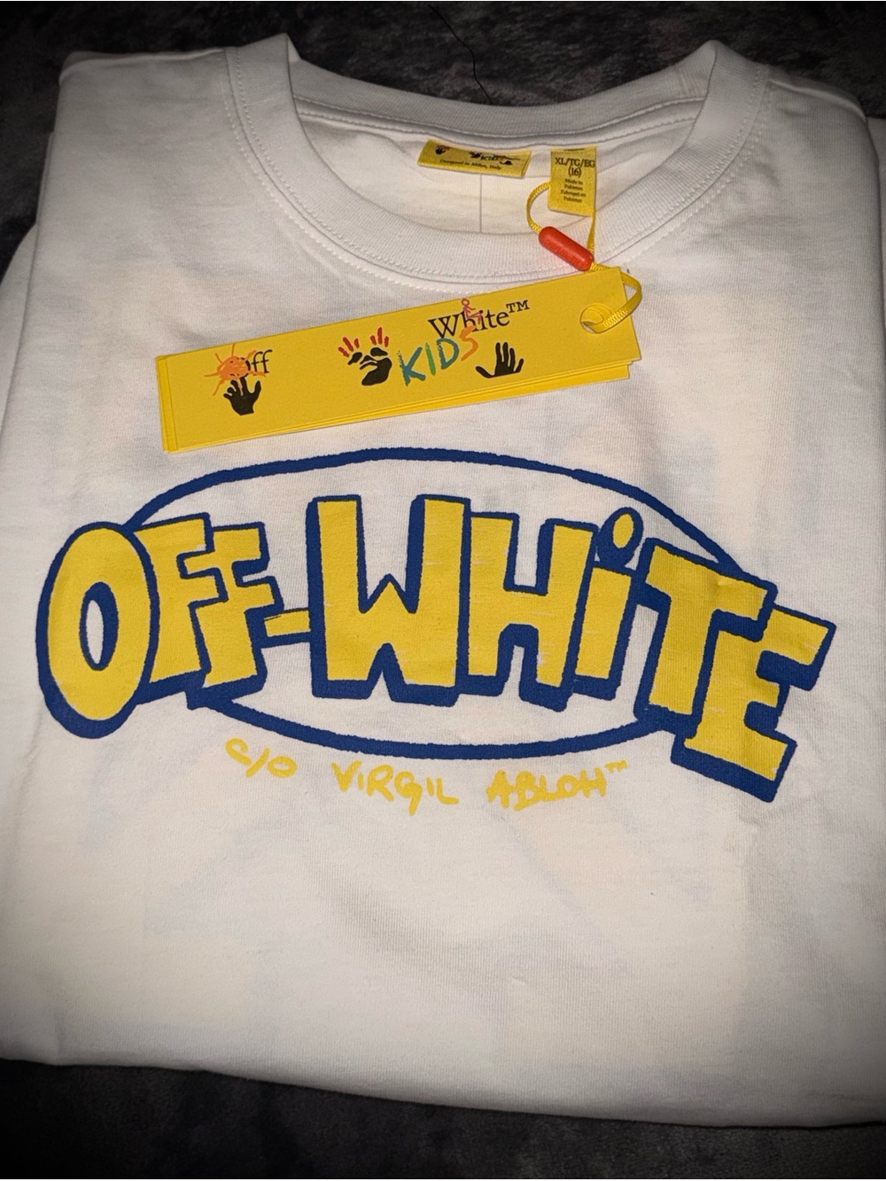 Off-White Kids White Graphic Logo Tee